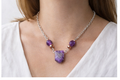 Chevron Amethyst statement necklace