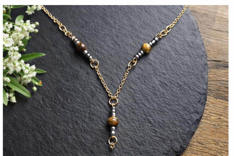 Tiger's Eye Drop Necklace