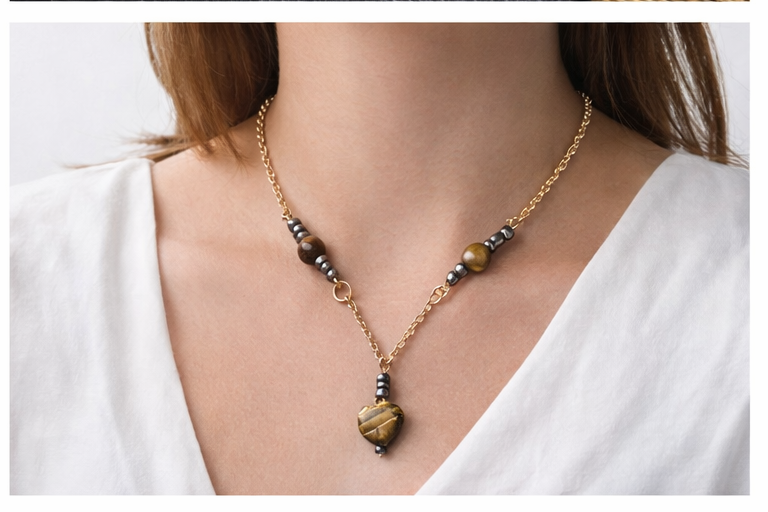 Tiger's Eye Drop Necklace
